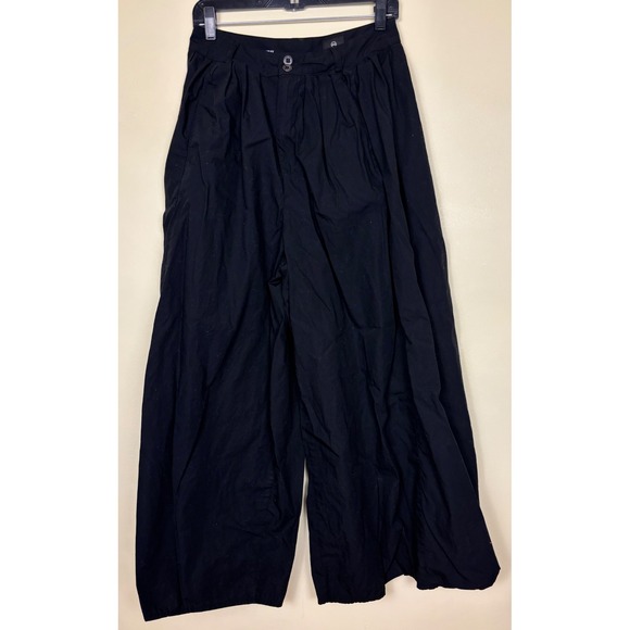 AG ADRIANO GOLDSCHMIED 100% Cotton Hadley Pleated Culotte Pants Black Size 28 - Picture 3 of 14